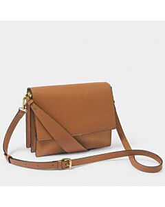 Katie Loxton Marni Faux Croc Small Shoulder Bag - Chocolate